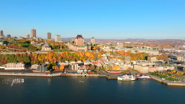 Aerial View of Quebec City, Canada in Autumn Season, Quebec, Canada