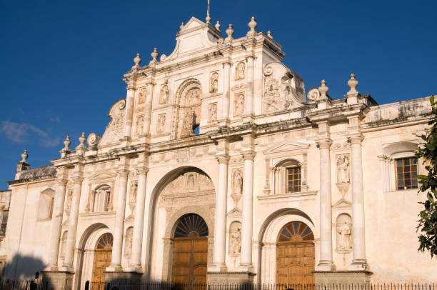 istock Sunset on Antigua Guatemala Cathedral 173629203