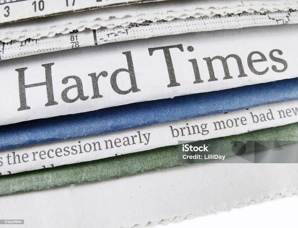 Hard Times titres - Photo de Activité bancaire libre de droits