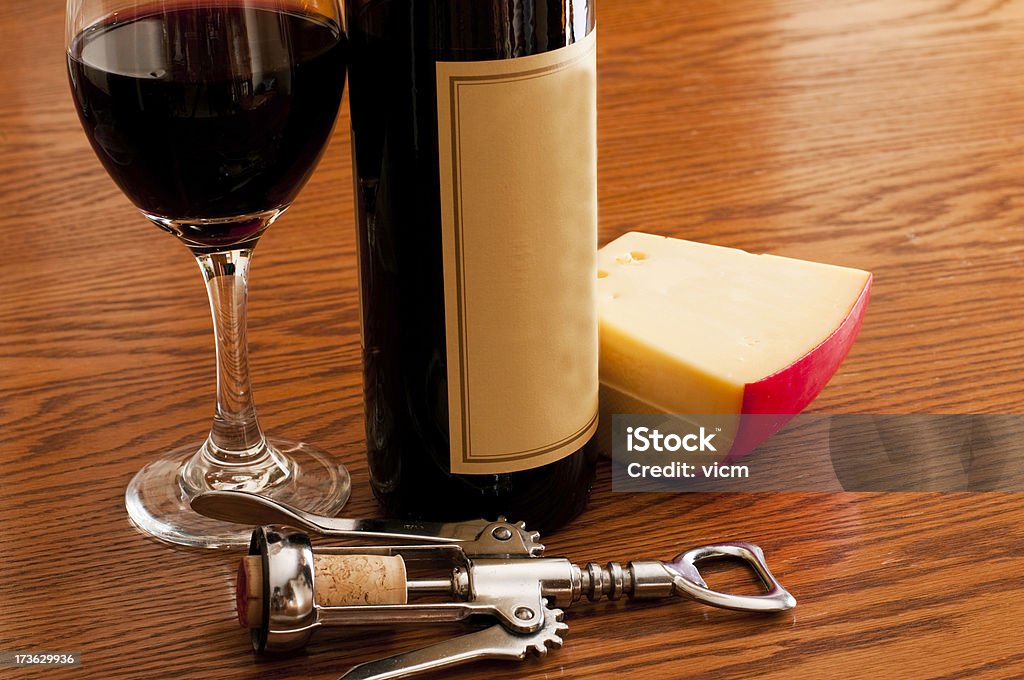 wine and cheese wine bottle and cheese Alcohol - Drink Stock Photo