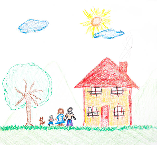 istock children drawing of family and house 173630106