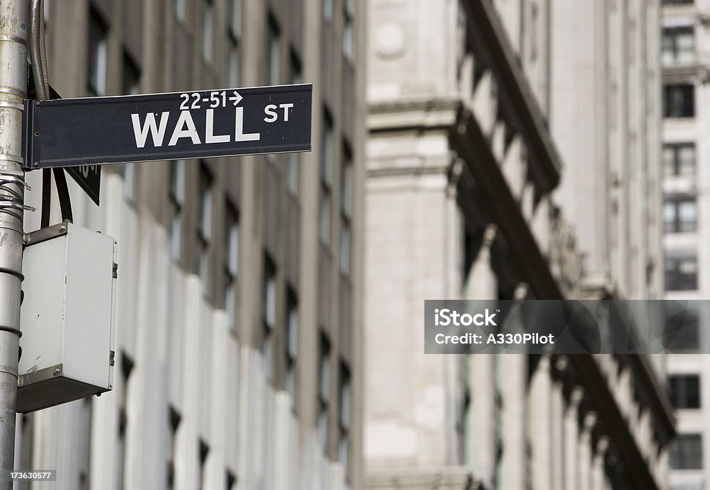 Wall-Street-Schild. - Lizenzfrei Börse von New York Stock-Foto