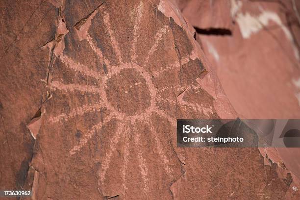 Petroglyph Sun Stock Photo - Download Image Now - Cave Painting, Cut Out, Desert Area
