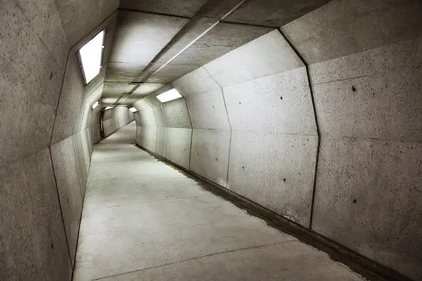 Photo of Modern underground concrete tunnel