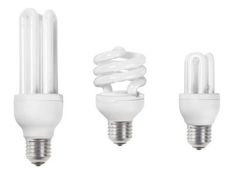 Variety of screw  fitting CFLs with Clipping Paths.