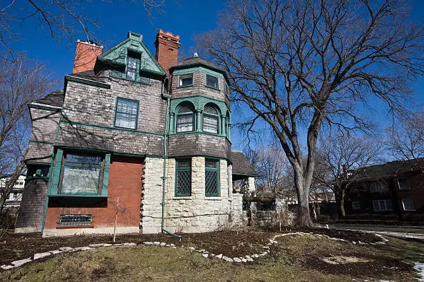 Photo of Schock House. Victorian Mansion Chicago West Side