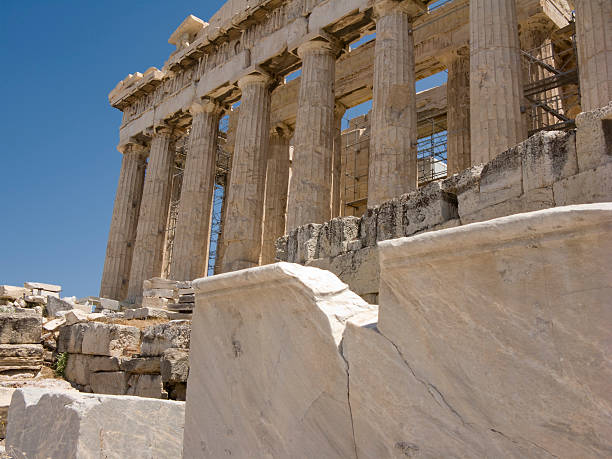 Parthenon Fachada con FG de mármol para Copiar bloque de - foto de stock