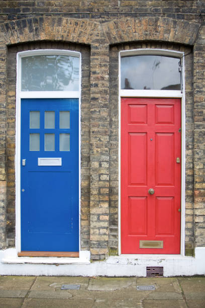 istock Red and blue doors 173634101