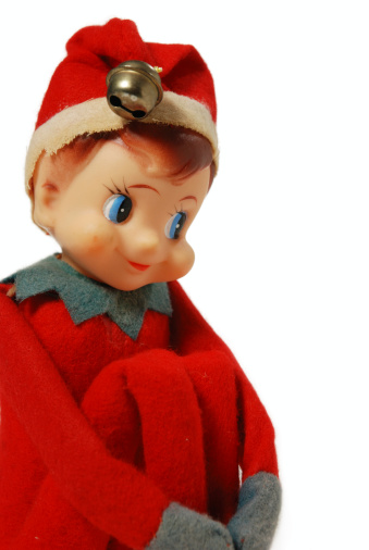 Close up image of a 1950's era pixie elf.