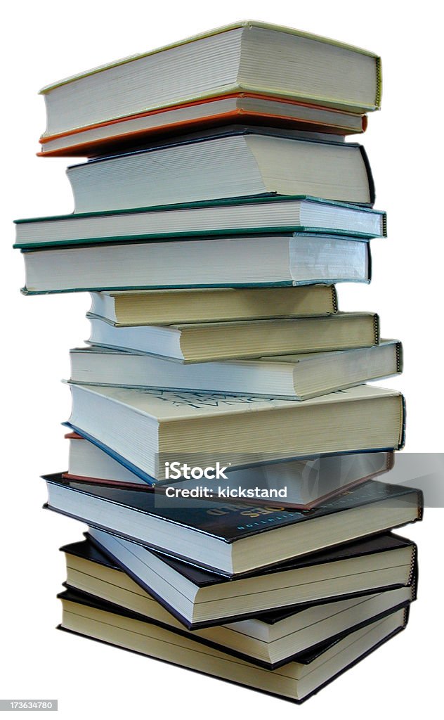 Bücher liegen bis w/path - Lizenzfrei Buch Stock-Foto