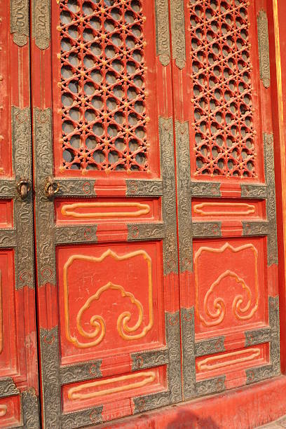 istock old wooden doors in Summer Palace 173635628