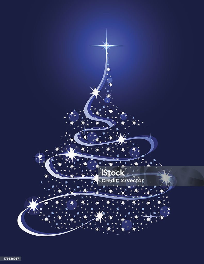 Рождественская елка со звездами - Векторная графика Абстрактный роялти-фри