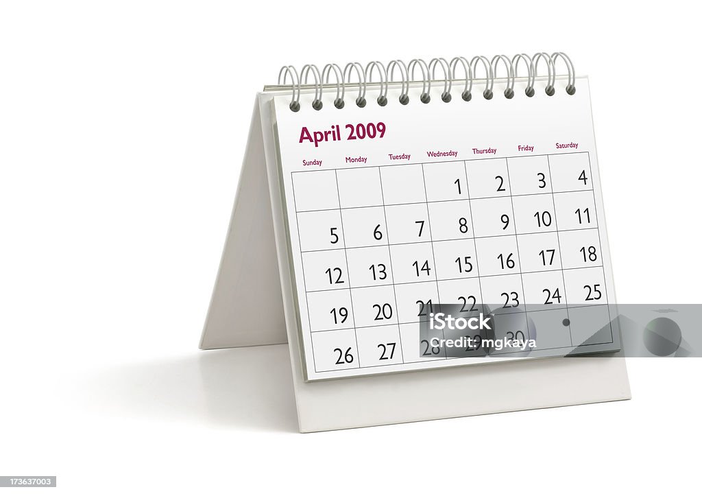 Calendario Desktop: Aprile 2009 - Foto stock royalty-free di Calendario