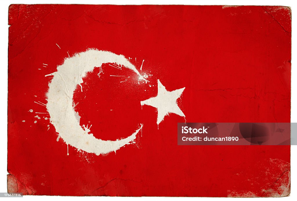 Splatter Bandiera della Turchia - Foto stock royalty-free di A forma di stella