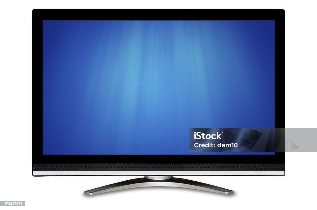 Noir téléviseur à écran large - Photo de Bleu libre de droits
