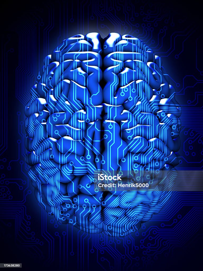 Мозга с схематике - Стоковые фото Интернет роялти-фри