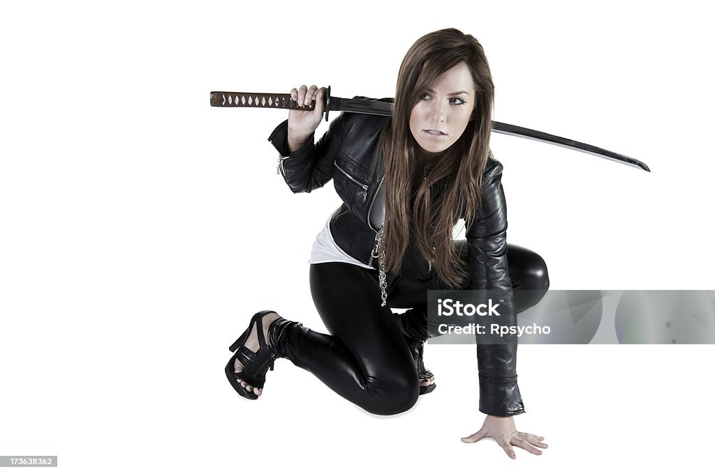 Mädchen mit Samurai Schwert - Lizenzfrei Eine Frau allein Stock-Foto