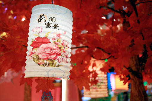 Traditional Chinese lanterns decoration in Mid-Autumn festival holiday