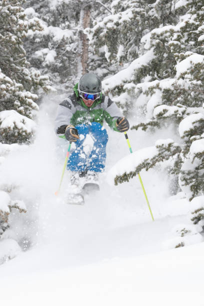 istock Skier blasting trough powder snow 173639775