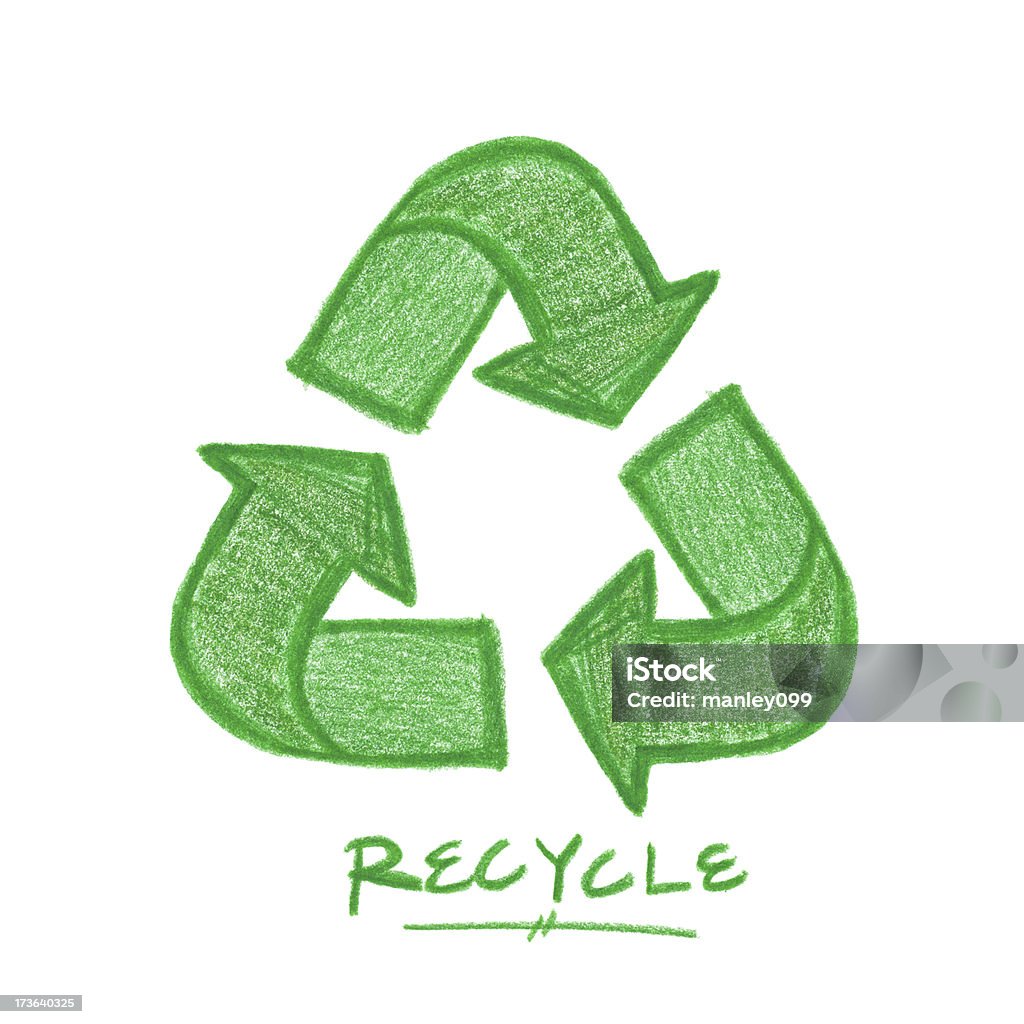 hand drawn Recycling-Symbol - Lizenzfrei Bleistiftzeichnung Stock-Illustration