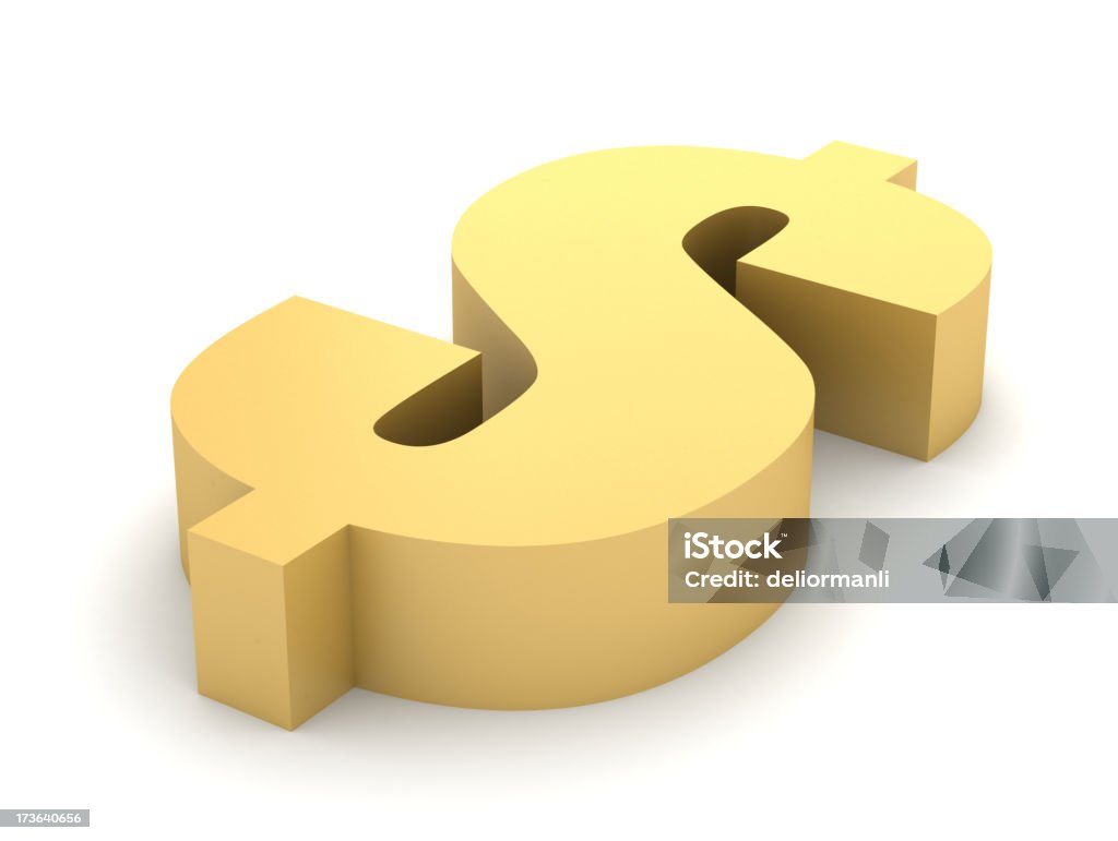 Símbolo de Dólar Ouro - Royalty-free Amarelo Foto de stock