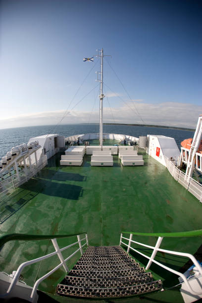 istock Metal stairs on a ferry 173640961