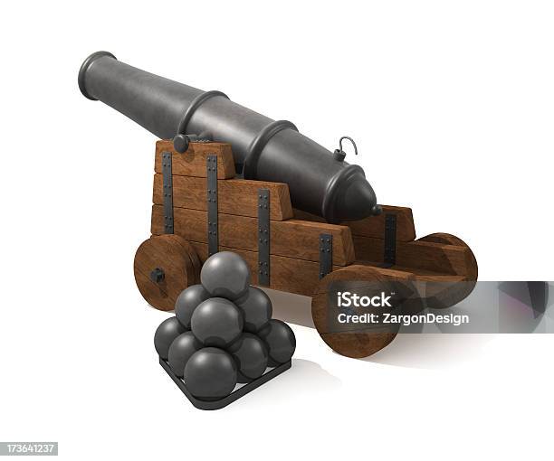 Cannon Foto de stock y más banco de imágenes de Cañón - Artillería - Cañón - Artillería, Fondo blanco, Arma