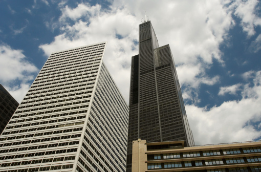 Sears Tower and adjacent buildings.  It is still the tallest building in the Americas.More pictures of Chicago: