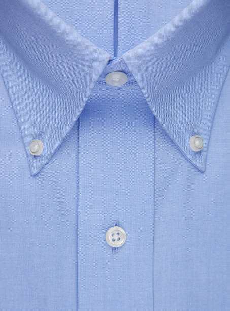 istock Men's blue cotton button down shirt 173641519