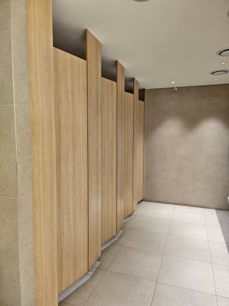 istock Three opened toilet wooden compartments 1736428507