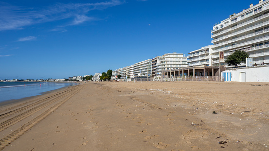 La Baule-Escoublac, France. La Baule owes its reputation to its beach. View of the beach, one of the longest in Europe. Famous French seaside resort