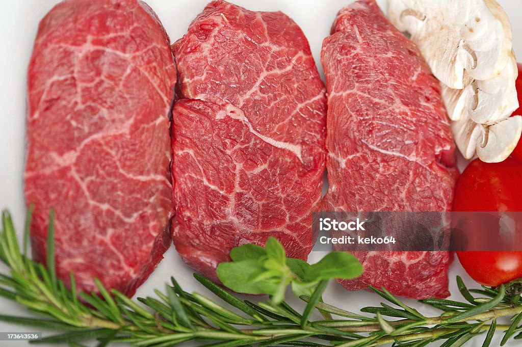 Kobe Miyazaky beef raw fresh Kobe Miyazaky beef with rosmary and marjoram Asian Culture Stock Photo