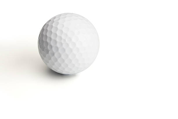 bola de golfe isolada no branco " - golf ball circle ball curve - fotografias e filmes do acervo