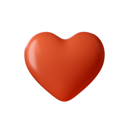3d Red heart isolated on white background. Realistic 3d design icon heart symbol love. Like icon 3d rendered illustration