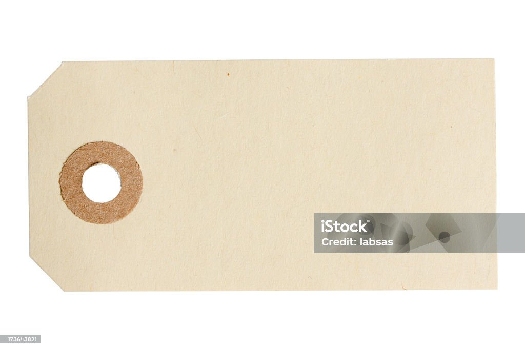 Blank paper tag isolated on white background. Gift Tag - Note Stock Photo