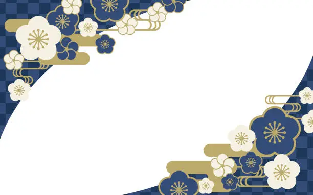 Vector illustration of Japanese style frame background