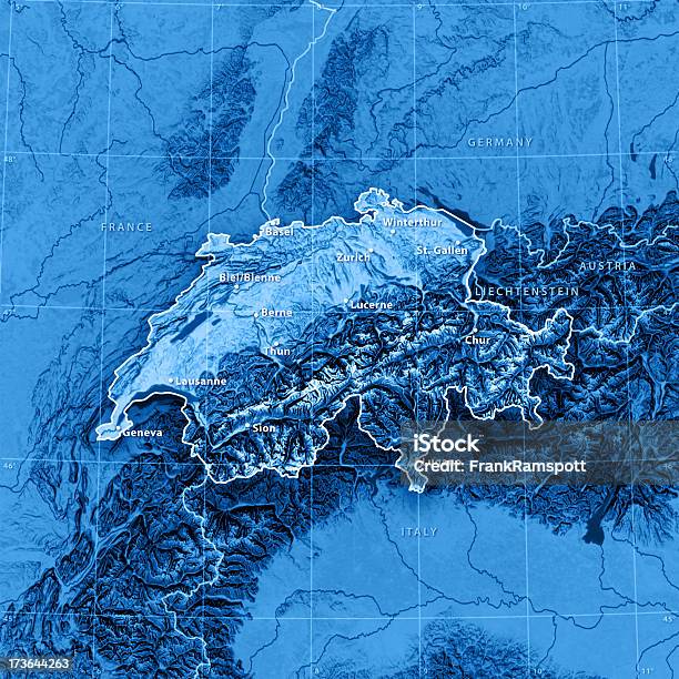 Foto de Mapa Suíça Versão Em Inglês e mais fotos de stock de Genebra - Genebra, Imagem de Satélite, Suíça