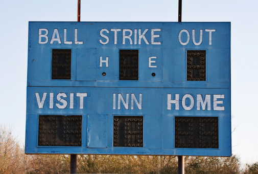old baseball scoreboard has seen some great games.