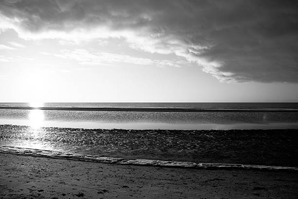 empty beach with the sea and sky