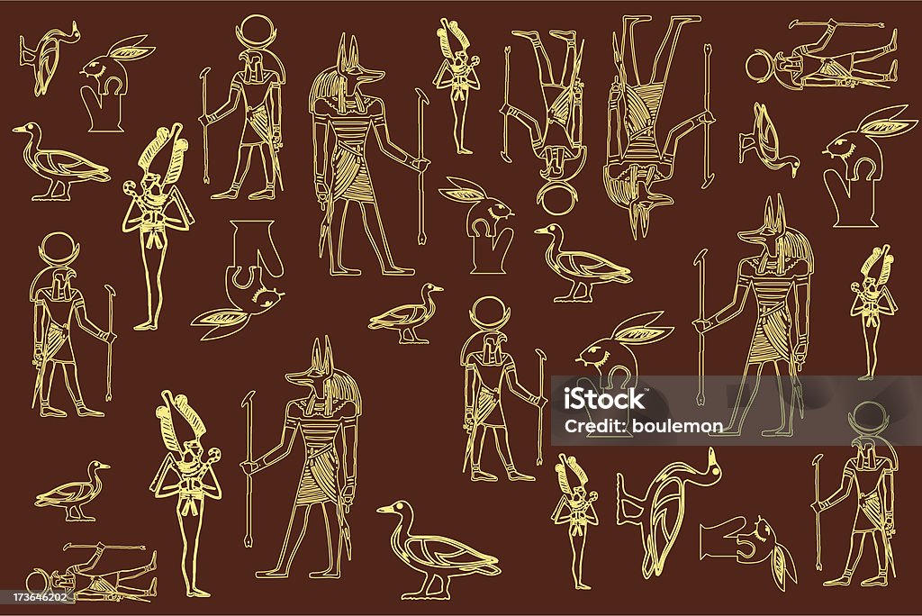 Éléments de l'Égypte - clipart vectoriel de Antique libre de droits