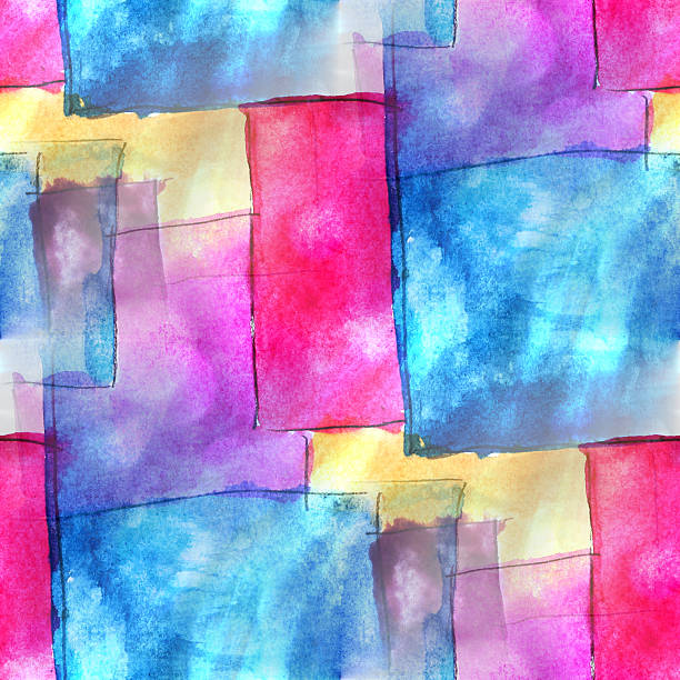 istock art blue, pink avant-garde hand paint background seamless wallpa 173646286
