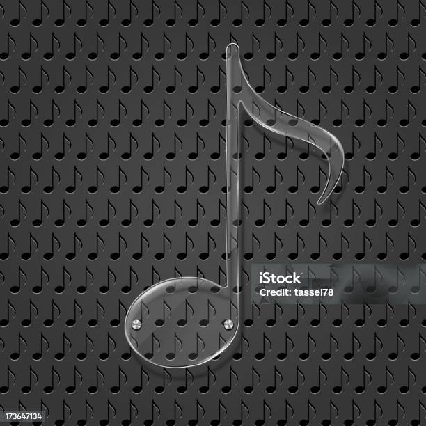 Vetores de Notas Musicais Placa De Vidro e mais imagens de Abstrato - Abstrato, Cinza - Descrição de Cor, Cor Preta