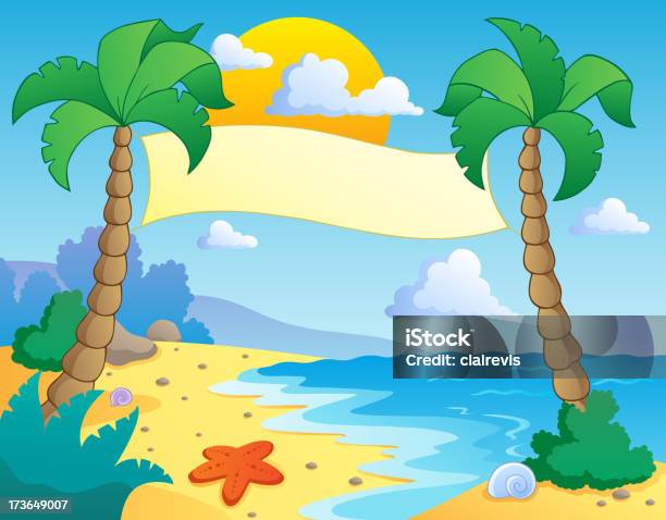 Beach Theme Scenery 4 Stock Illustration - Download Image Now - Advertisement, Bay of Water, Beach