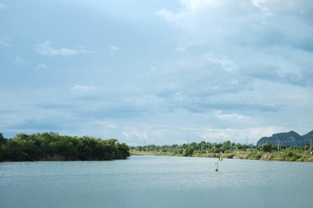 istock Beautiful landscape for the River and forest mountain with cloud and blue sky 1736516988