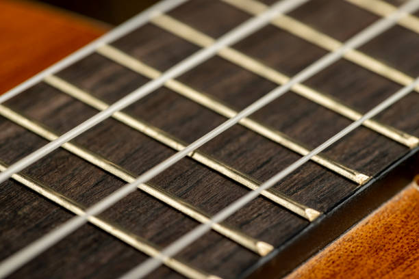 istock guitar string vibrating close-up, small depth of field 1736521409