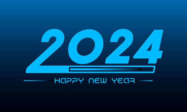 istock Happy new year 2024 typography design. Holiday lettering isolated on dark background. 2024 New year concept for banner, greeting card, poster and calligraphy design. 1736530892
