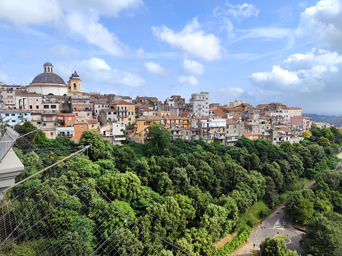 View of Ariccia, a town in the Alban Hills of the Lazio. One of the Castelli Romani towns, Ariccia is located in the regional park known as the \
