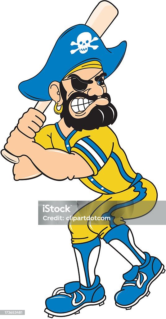 Pirate joue Joueur de Baseball - clipart vectoriel de Baseball libre de droits