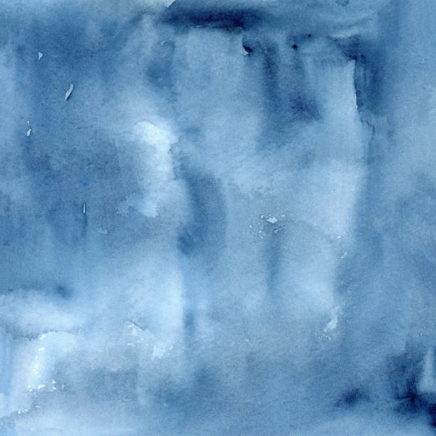 istock Dark Blue Watercolor Background Night Stormy Sky Textured Hand Painted 1736561618