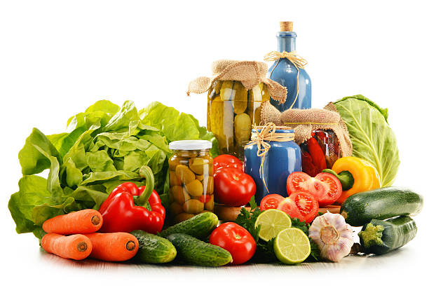 istock Composition with variety of grocery products isolated on white 173656263